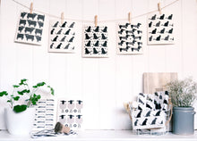 Load image into Gallery viewer, Swedish Dishcloth - Highland Cow - Black