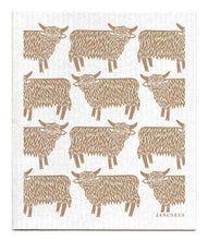 Load image into Gallery viewer, Swedish Dishcloth - Highland Cow - Sand