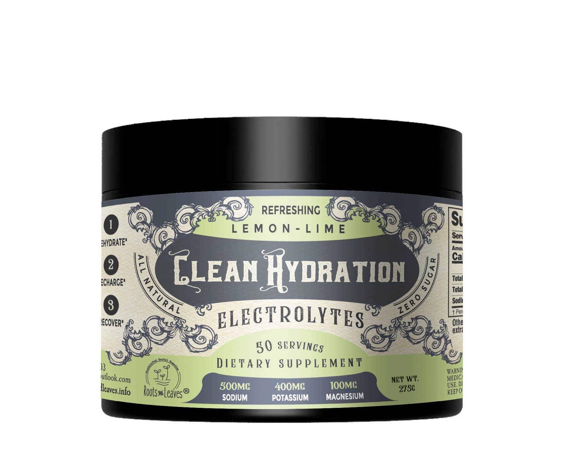 Roots & Leaves Clean Hydration Electrolytes - Lemon Lime