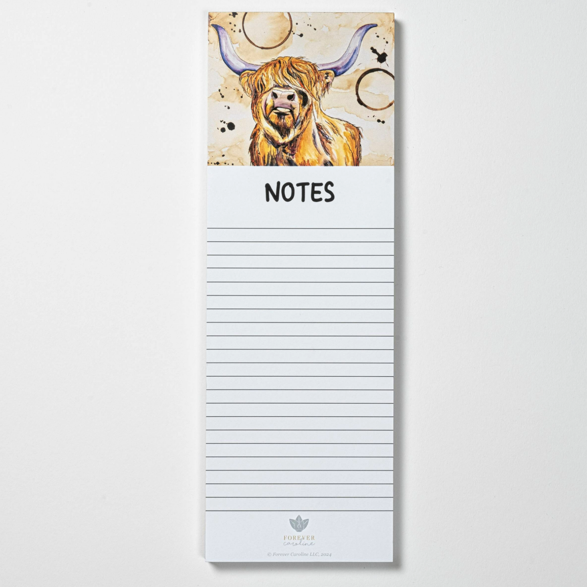 Magnetic Notepad w/ Highland Cow Art