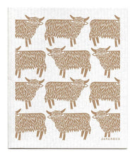 Load image into Gallery viewer, Swedish Dishcloth - Highland Cow - Sand
