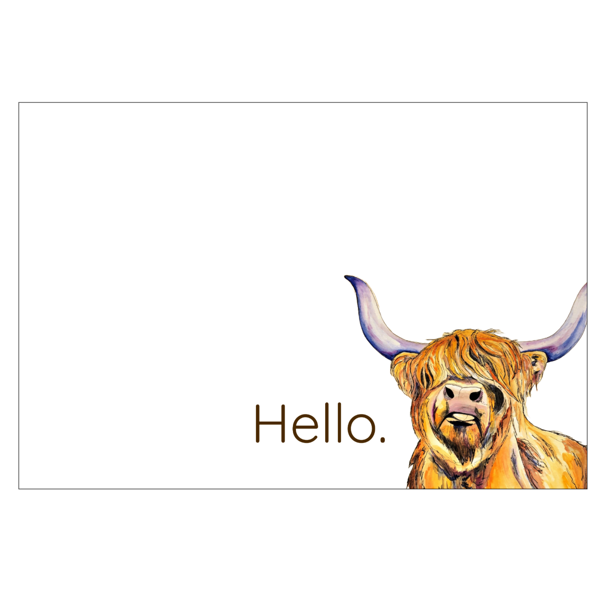 Note Card Set w/ Highland Cow Artwork