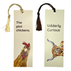 Funny Chicken or Highland Cow Two-Sided Tassel Bookmark