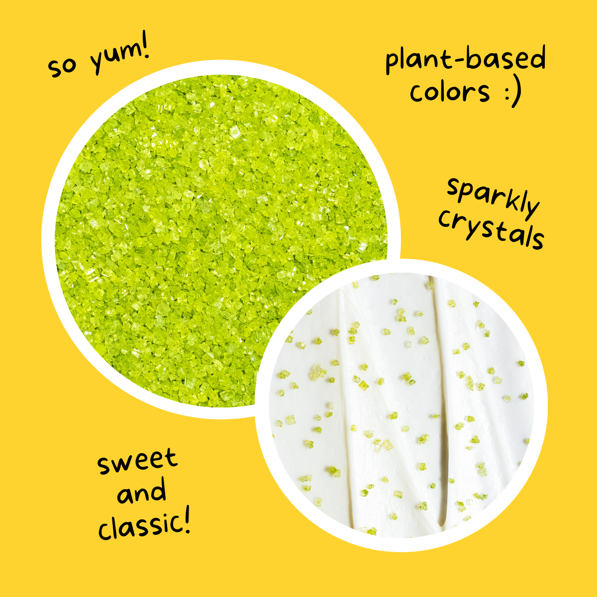 Supernatural Dye-Free Twinkles Sanding Sugar: Green