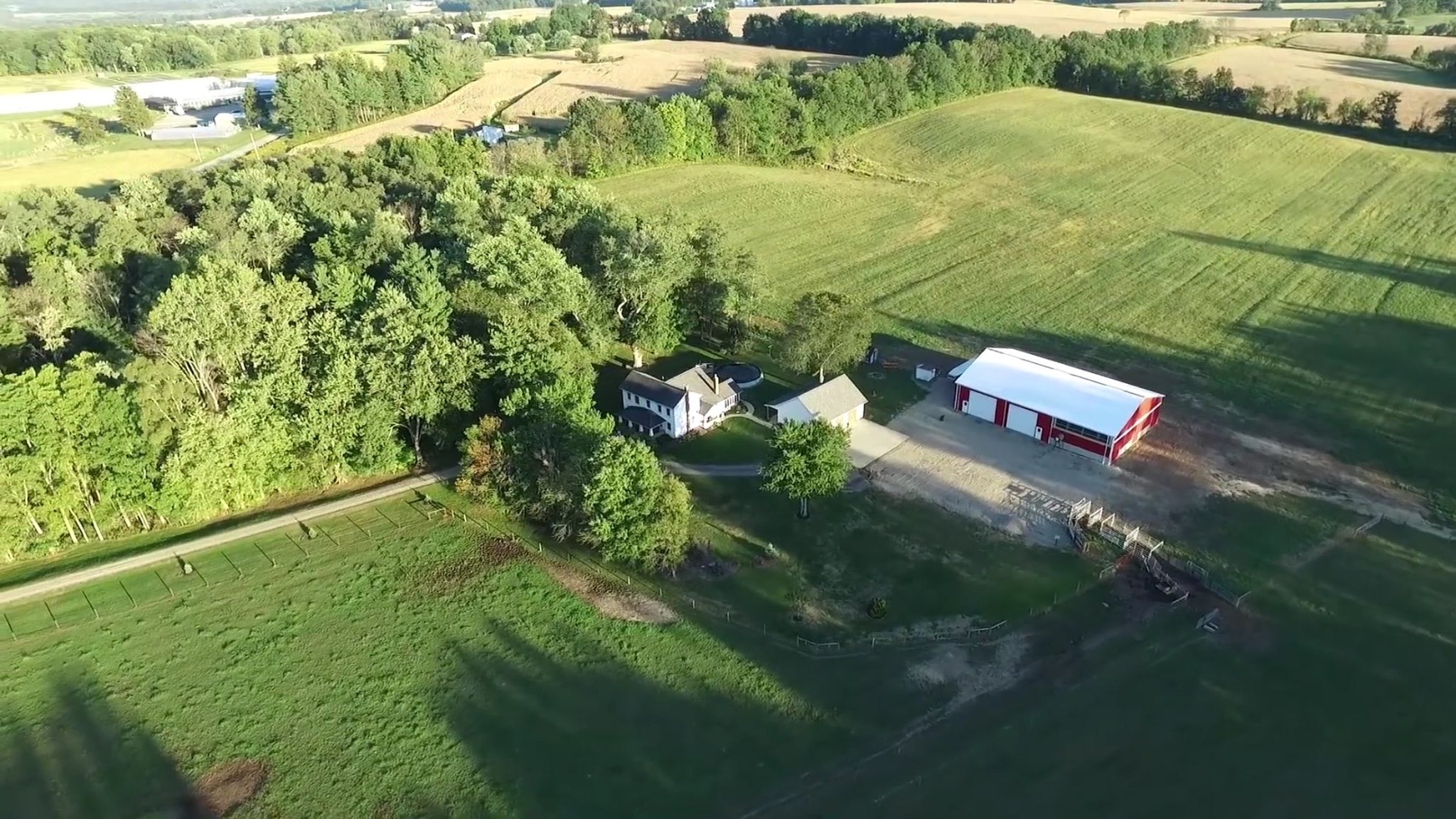 aerial view of farm