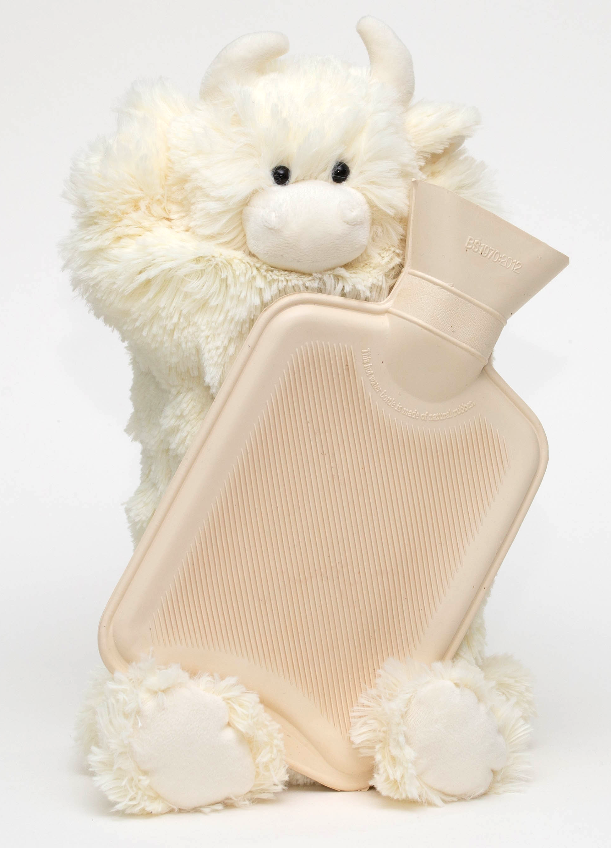 Highland Cow Hot Water Bottle - White