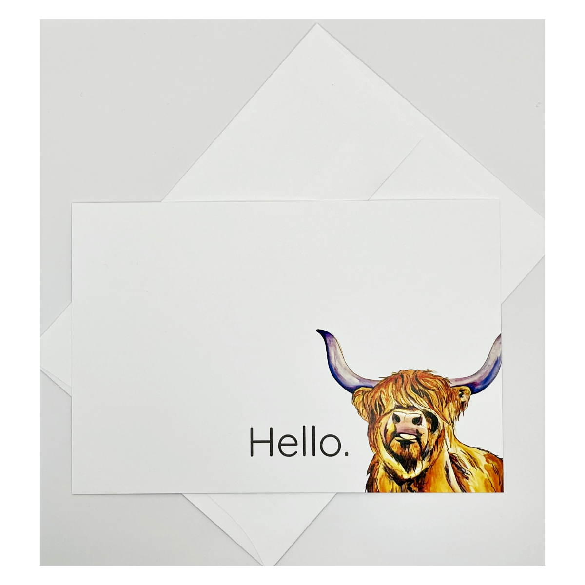 Note Card Set w/ Highland Cow Artwork