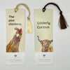 Funny Chicken or Highland Cow Two-Sided Tassel Bookmark