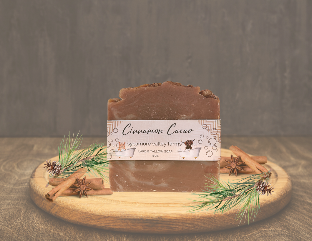 Cinnamon Cacao Lard & Goat Milk Soap