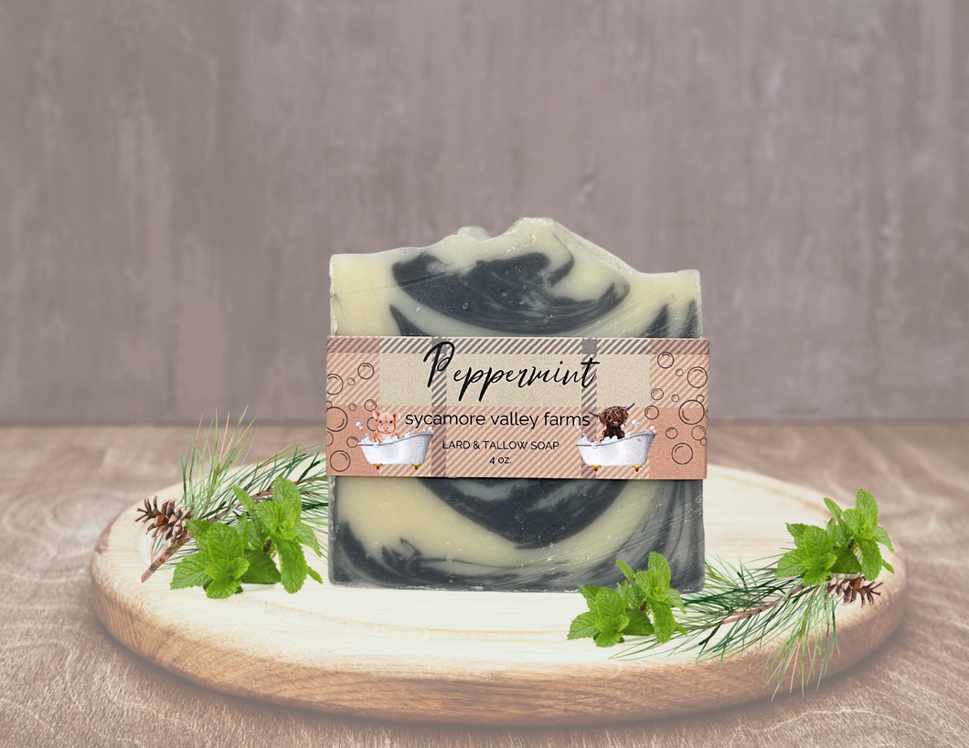 Peppermint Lard & Goat Milk Soap