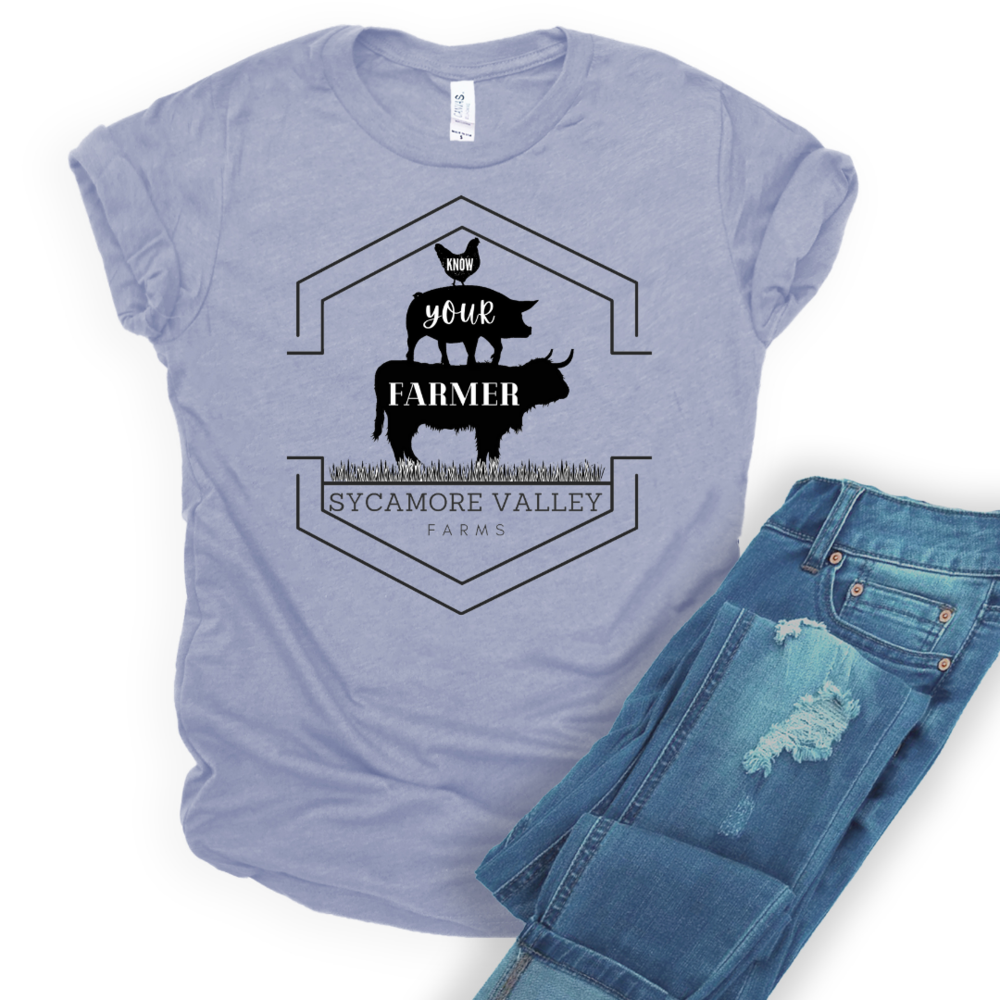 KNOW YOUR FARMER T-SHIRT - SKY BLUE